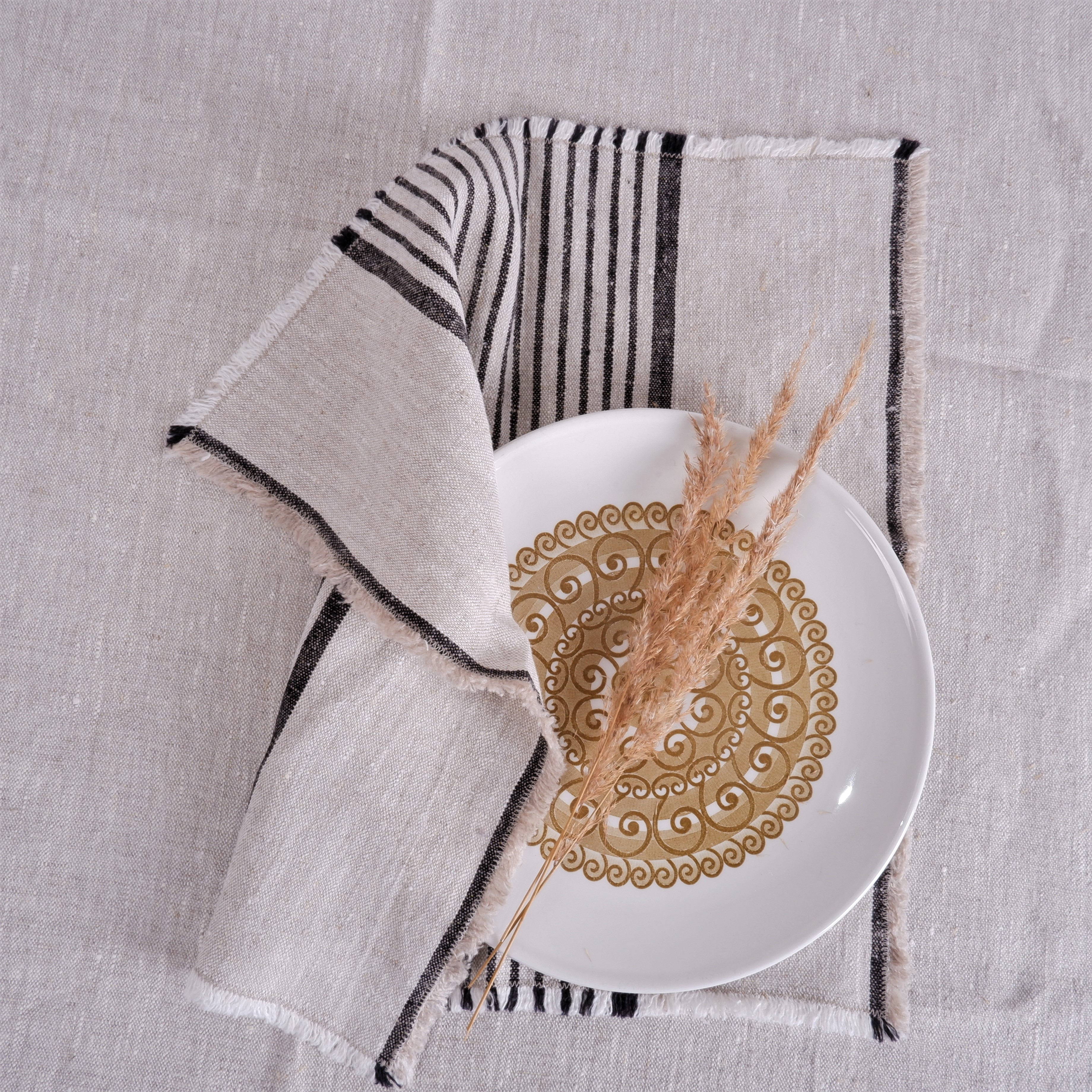 Stone Washed Linen Tasseled Napkins