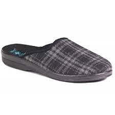 Filt innetofflor toffel slippers KLASSISK grå rutig