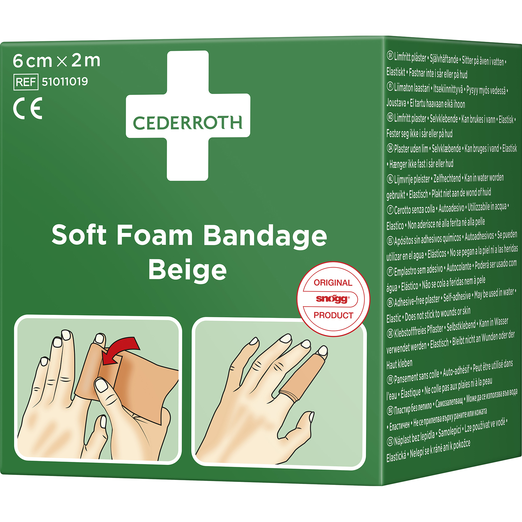 Plåster Soft Foam 6cmx2m Beige - 4
