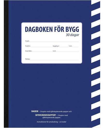 Dagboken för bygg A4 30 dagar