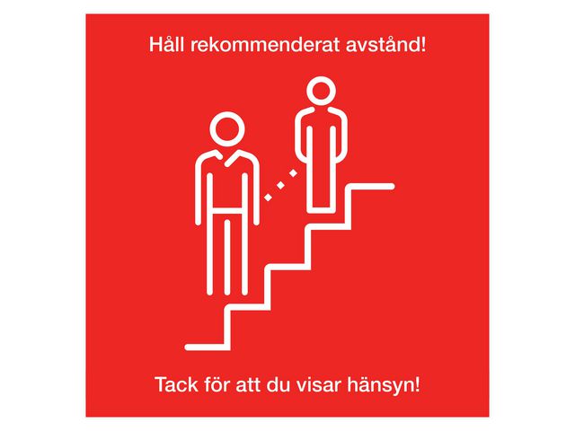 Golvdekal trappa 'håll avstånd' 20x20cm - 2
