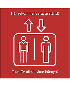 Golvdekal hiss 'håll avstånd' 20x20cm