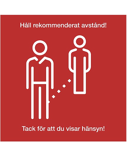 Golvdekal 'håll avstånd' 20x20cm