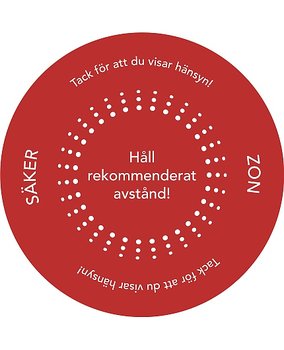 Golvdekal säker zon'håll avstånd'40x40cm