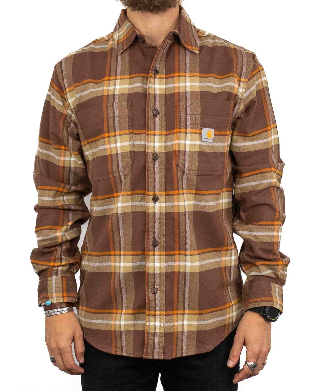 Carhartt Midweight Flannel Shirt Chestnut