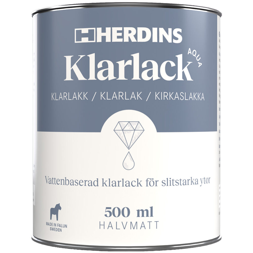 Herdins Klarlack Aqua Halvmatt 0,5L