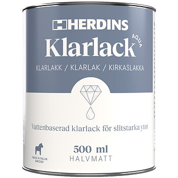 Herdins Klarlack Aqua Halvmatt 0,5L