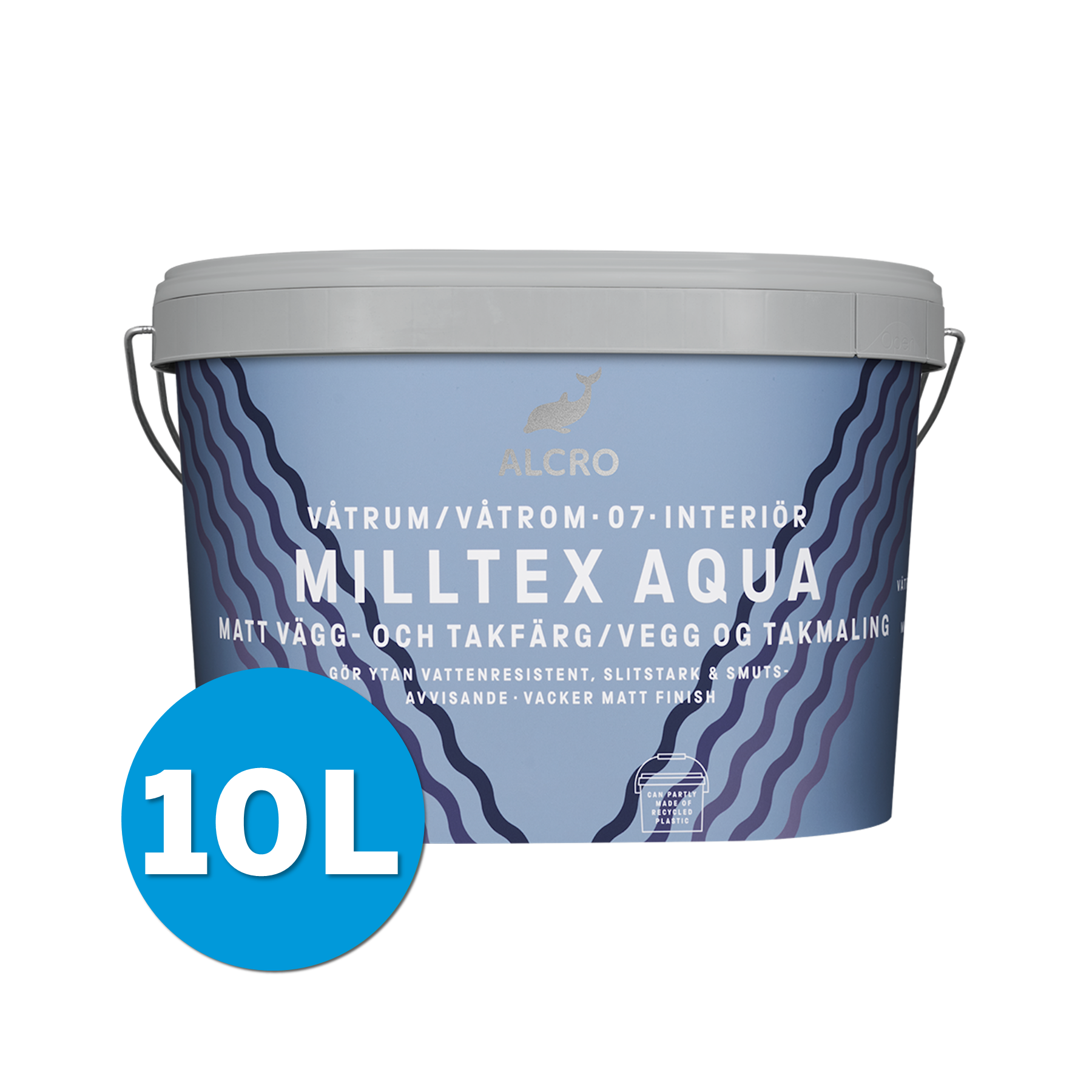Milltex Aqua Matt Täckfärg för Våtrum 10L
