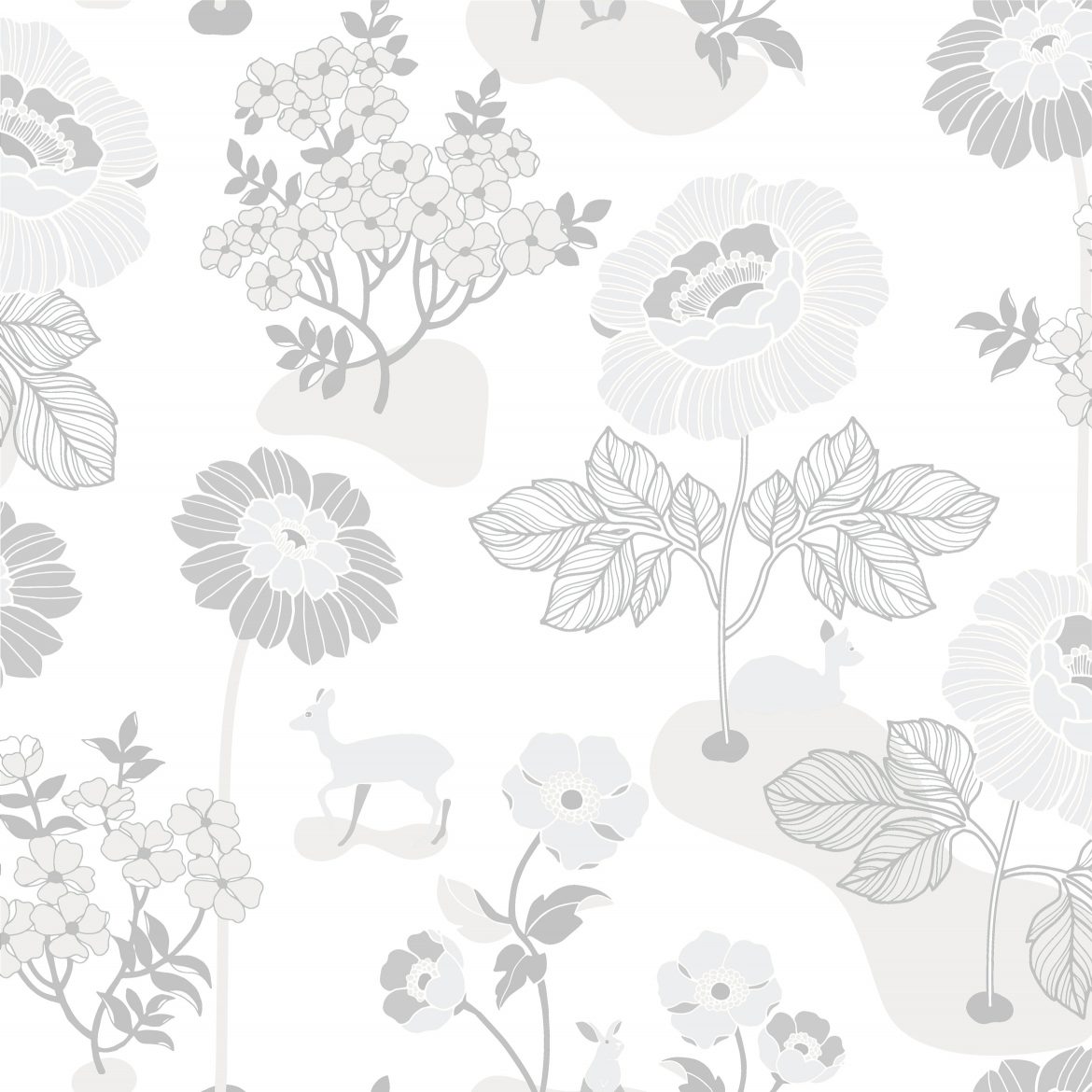 Blomsteräng, silver - 398-01