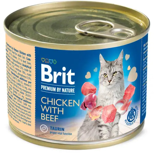 Britt Premium för Katter, Kyckling & Biff 200g