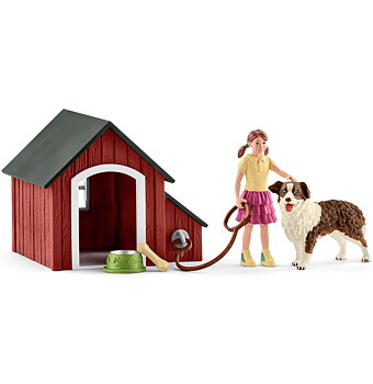 Hundkoja med Figur och Hund - Schleich 42376