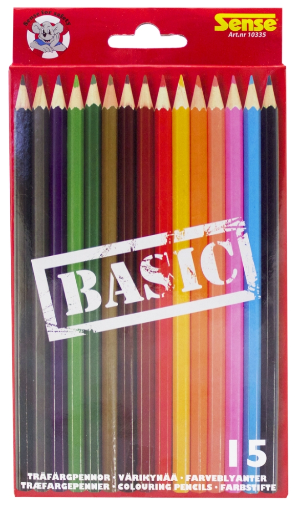 Träfärgpennor 15-pack