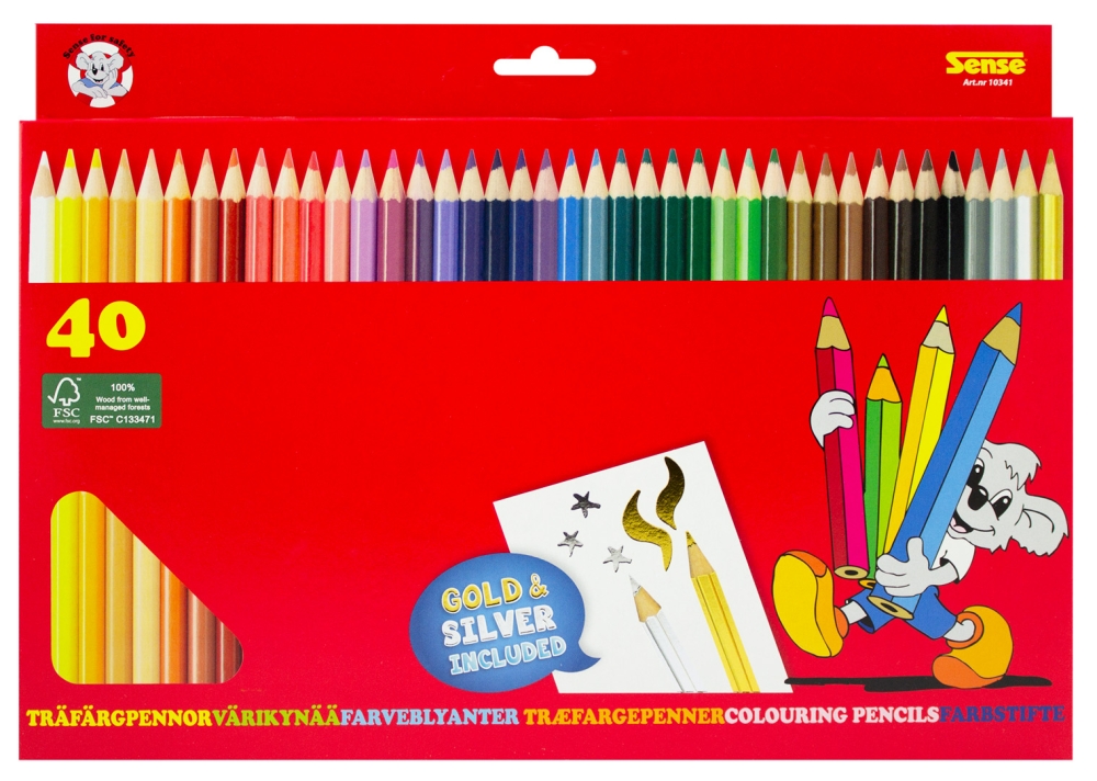Träfärgspennor 40pack