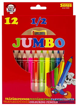 Jumbo Färgpennor Korta 12-pack