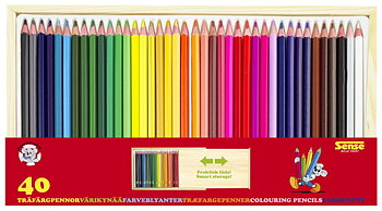 Träfärgpennor 40-pack