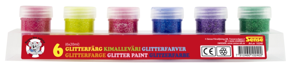 Glitterfärg 6-pack