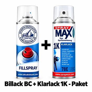 Billack Paket Sprayburk Bas+Klarlack 1K