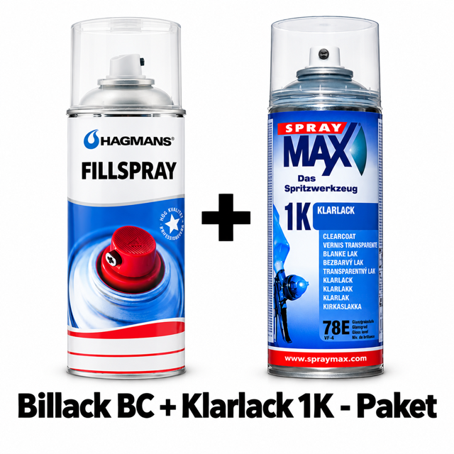 Billack Paket Sprayburk Bas+Klarlack 1K