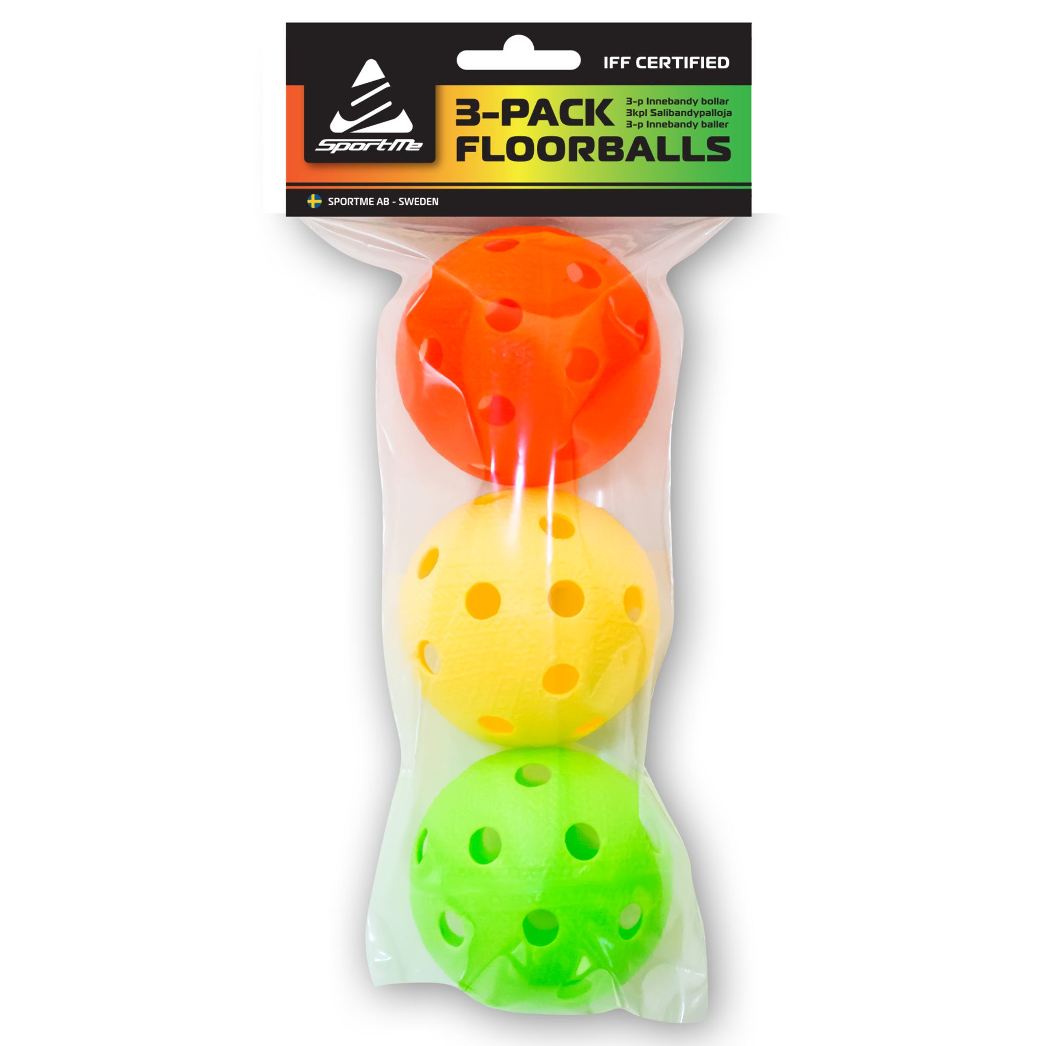 Innebandyboll 3-pack färgad - SportMe 