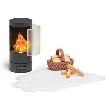 Lundby Braskaminset med Belysning