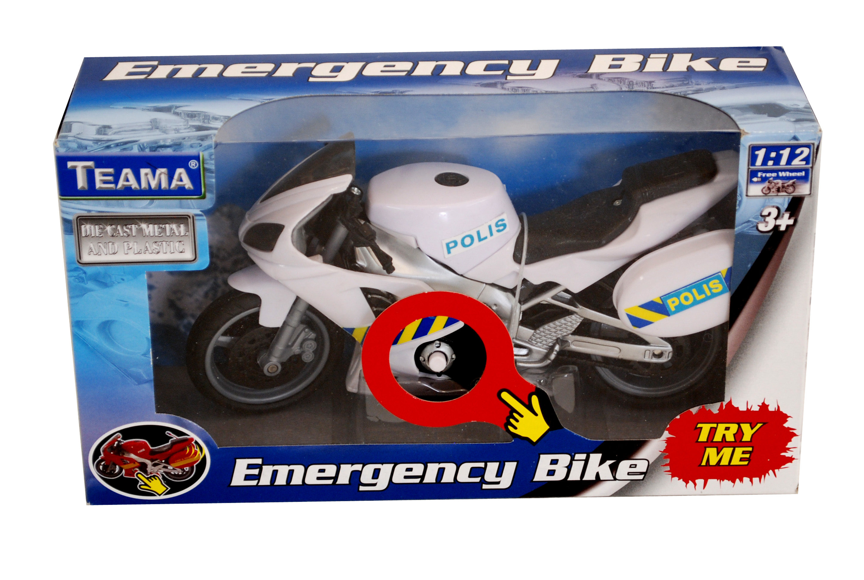 Polismotorcykel 16cm