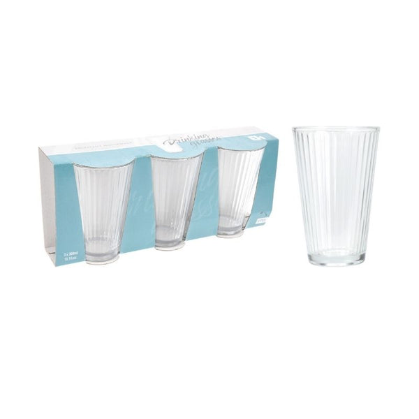 Glas Höga Randiga 3-pack