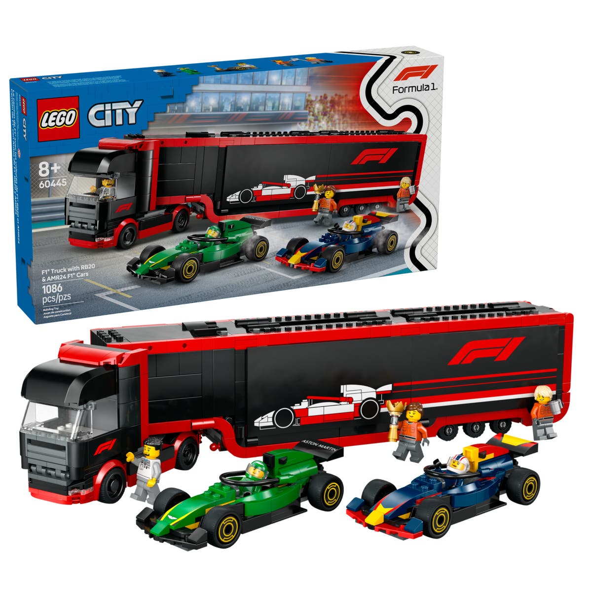 F1 Lastbil med RB20 & AMR24 F1-bilar - 60445