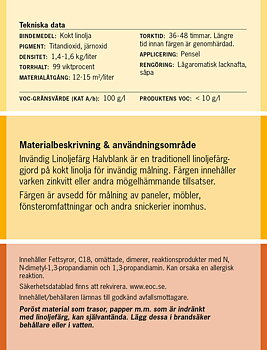 Linoljefärg Invändigt Blank Bruten Kulör 3L