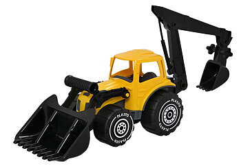 Traktor m front och gräv