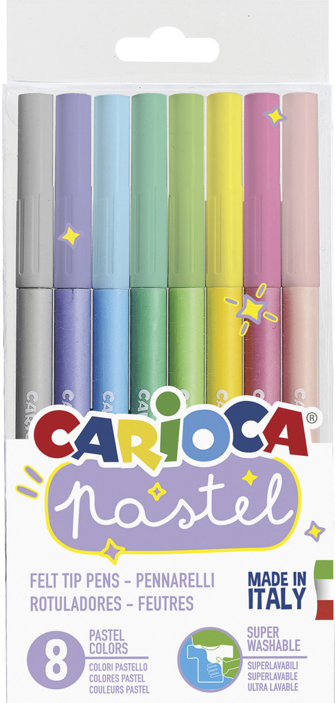 Carioca Fiberpennor pastel 8-pack