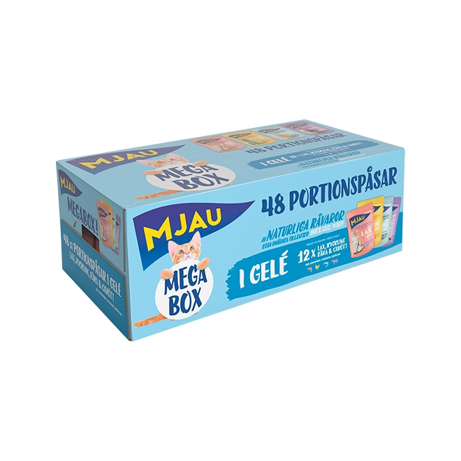 Mjau Megabox Kött & Fisk i gelé