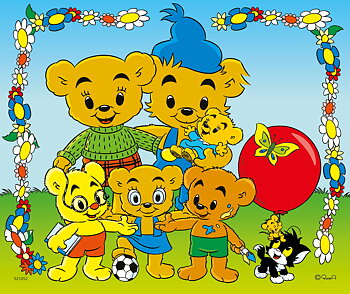 Träpussel, 15 bitar, Bamses Familj