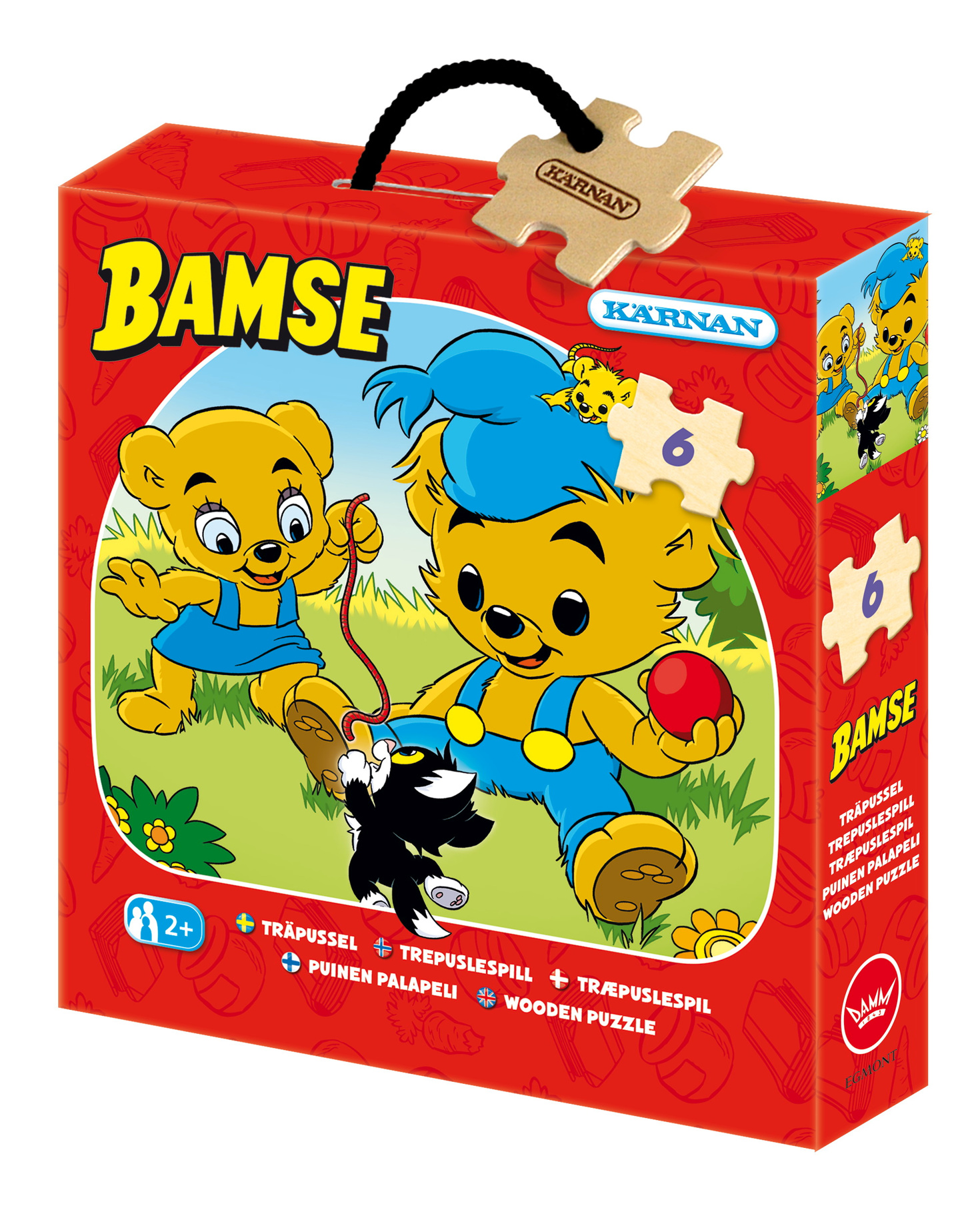 Träpussel, 6 bitar, Bamse