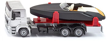 Lastbil med Motorbåt