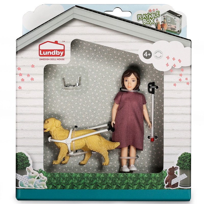 Docka med Blindkäpp & Ledarhund - 3