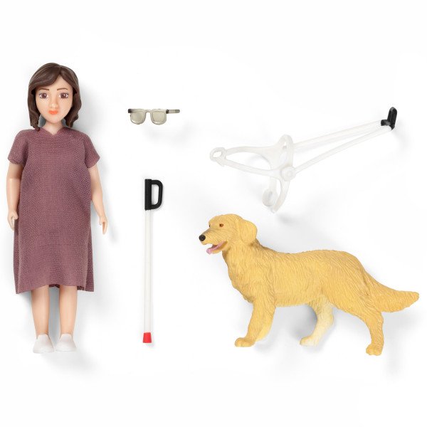 Docka med Blindkäpp & Ledarhund - 2
