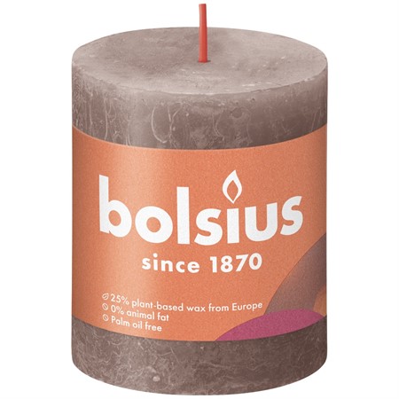 Blockljus Rustik 8x6,8cm Rustic Taupe