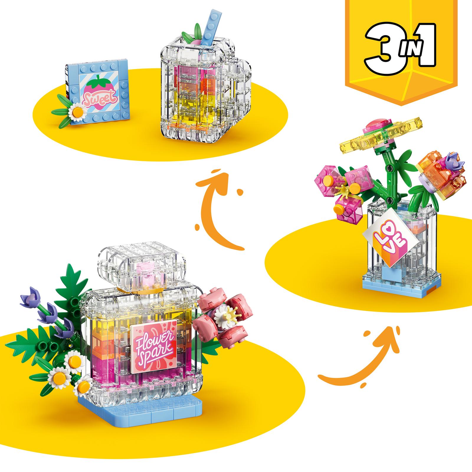 3-i-1 Parfymflaska med Blomsterdekoration - 31383 - 2