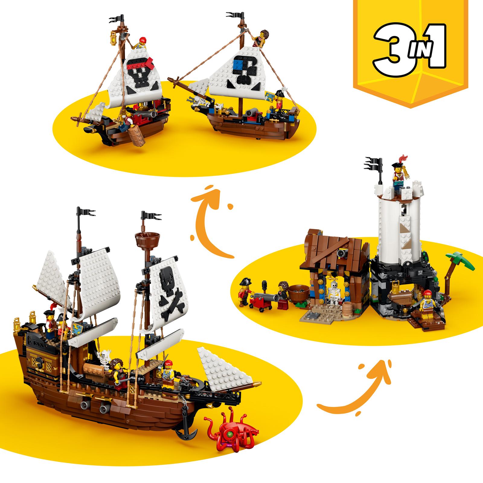 3-i-1 Ikoniskt Piratskepp - 31387 - 2