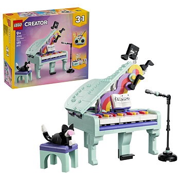 3-i-1 Flygel med Musikdekorationer och Katt - 31392