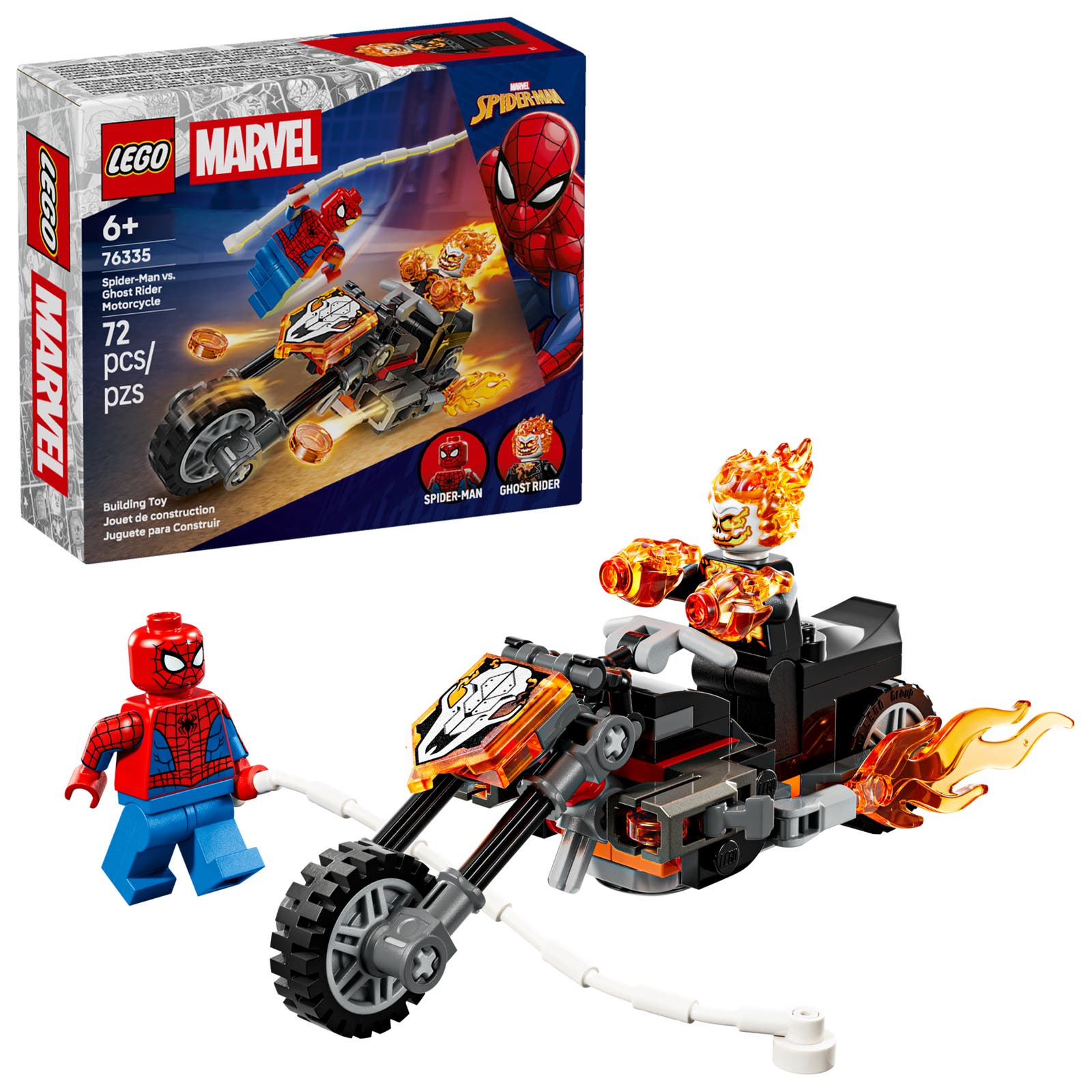 Spider-Man mot Ghost Rider på Motorcykel - 76335