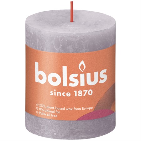 Blockljus Rustik 8x6,8cm Frosted Lavender