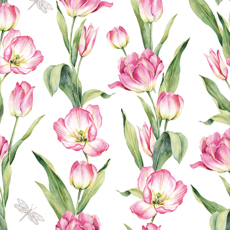Matservetter Tulpaner Rosa 20-pack