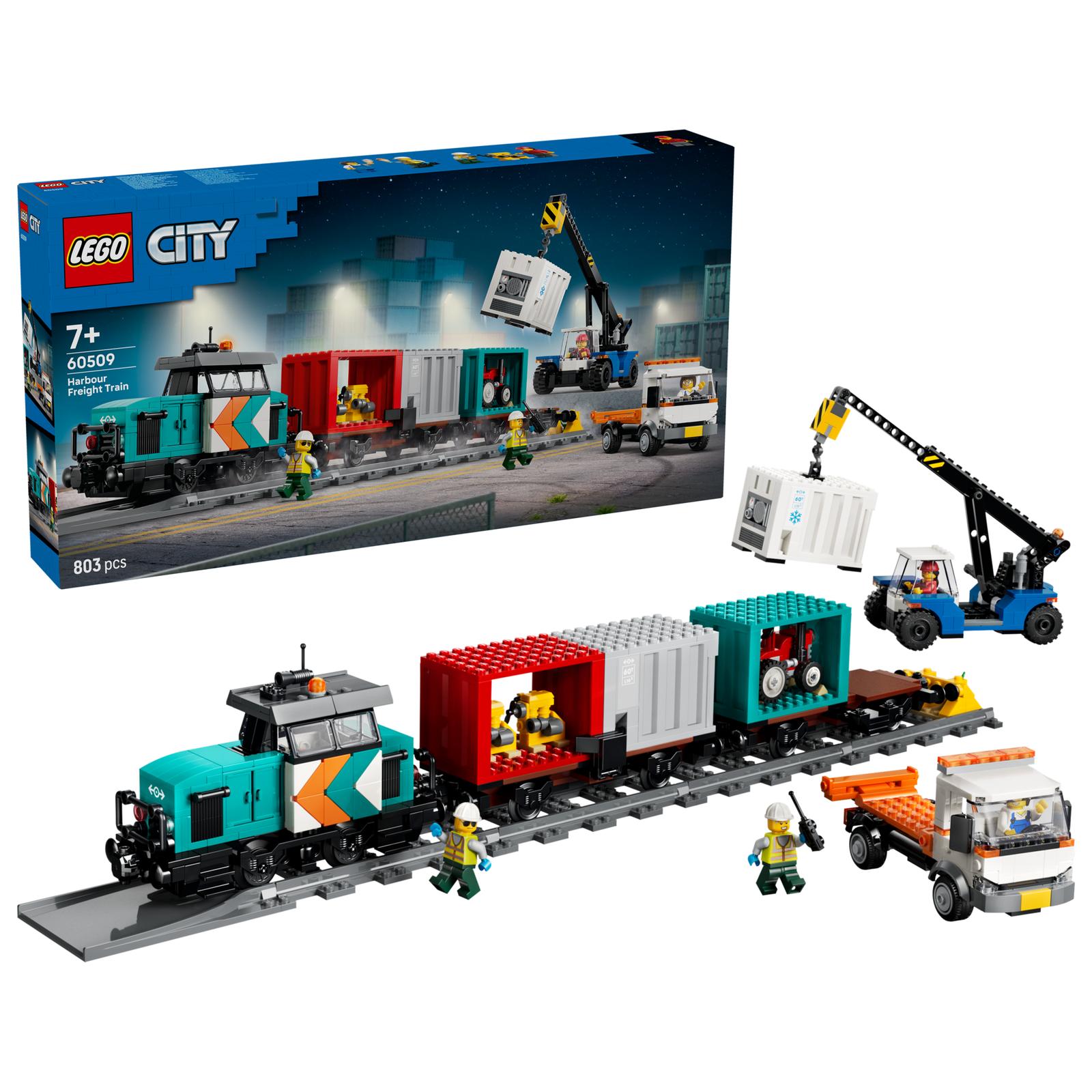 Hamntransporttåg med Kran och Lastbil - 60509
