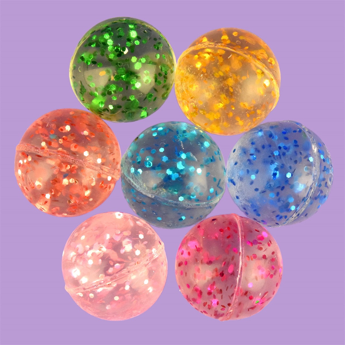 Studsbollar i Nät, 12st, Glitter  - 2