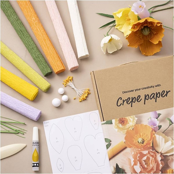 Start DIY Kit - Kräppapper, mixade färger - 2