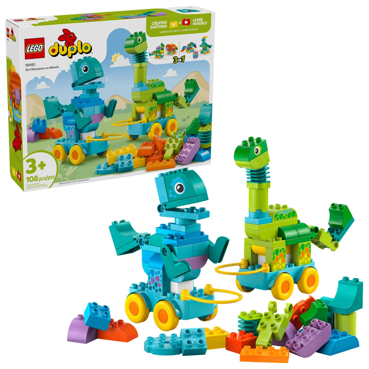 3-i-1 Dinosaurier på Hjul - 10451