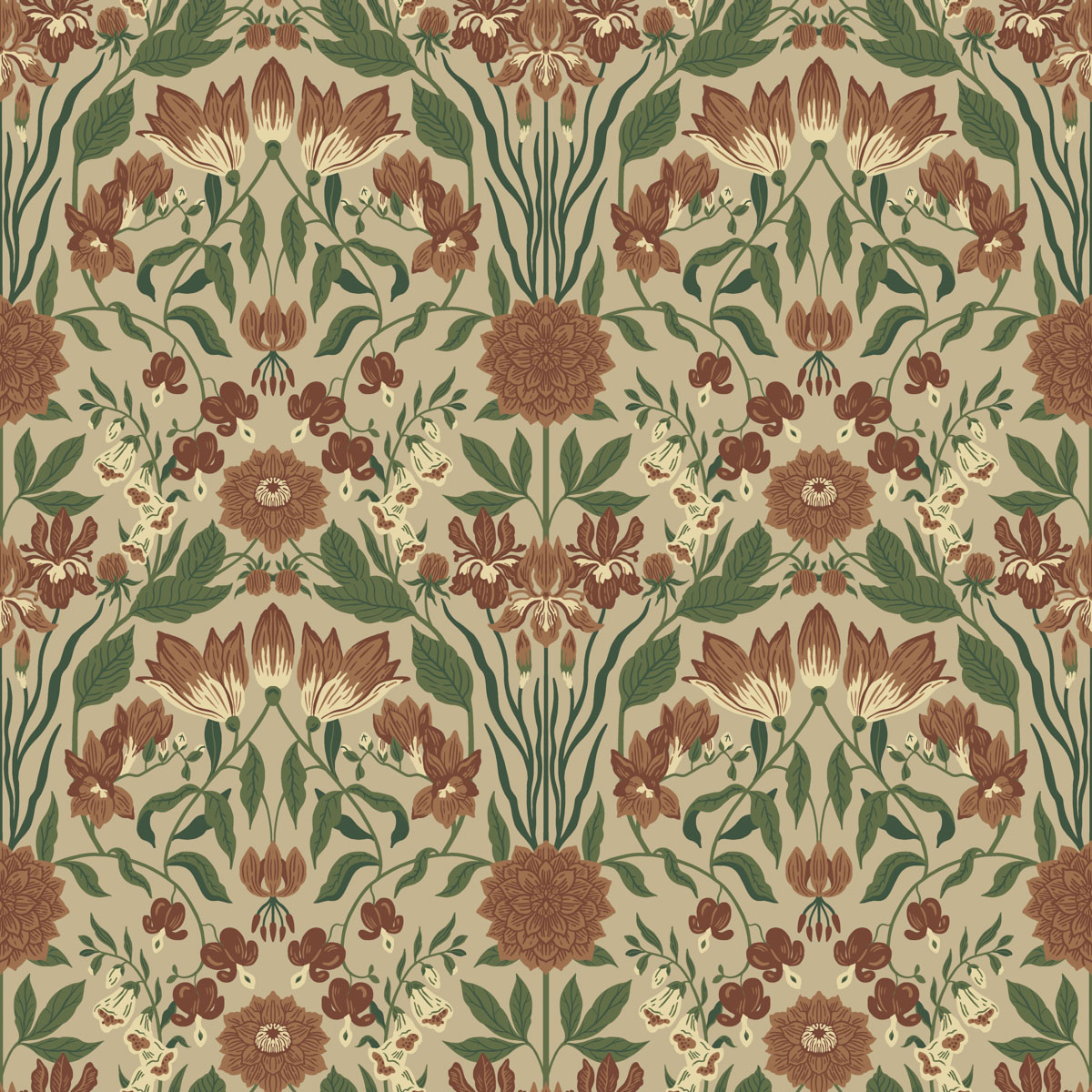 Trädgården, Beige/Multi - 437-02