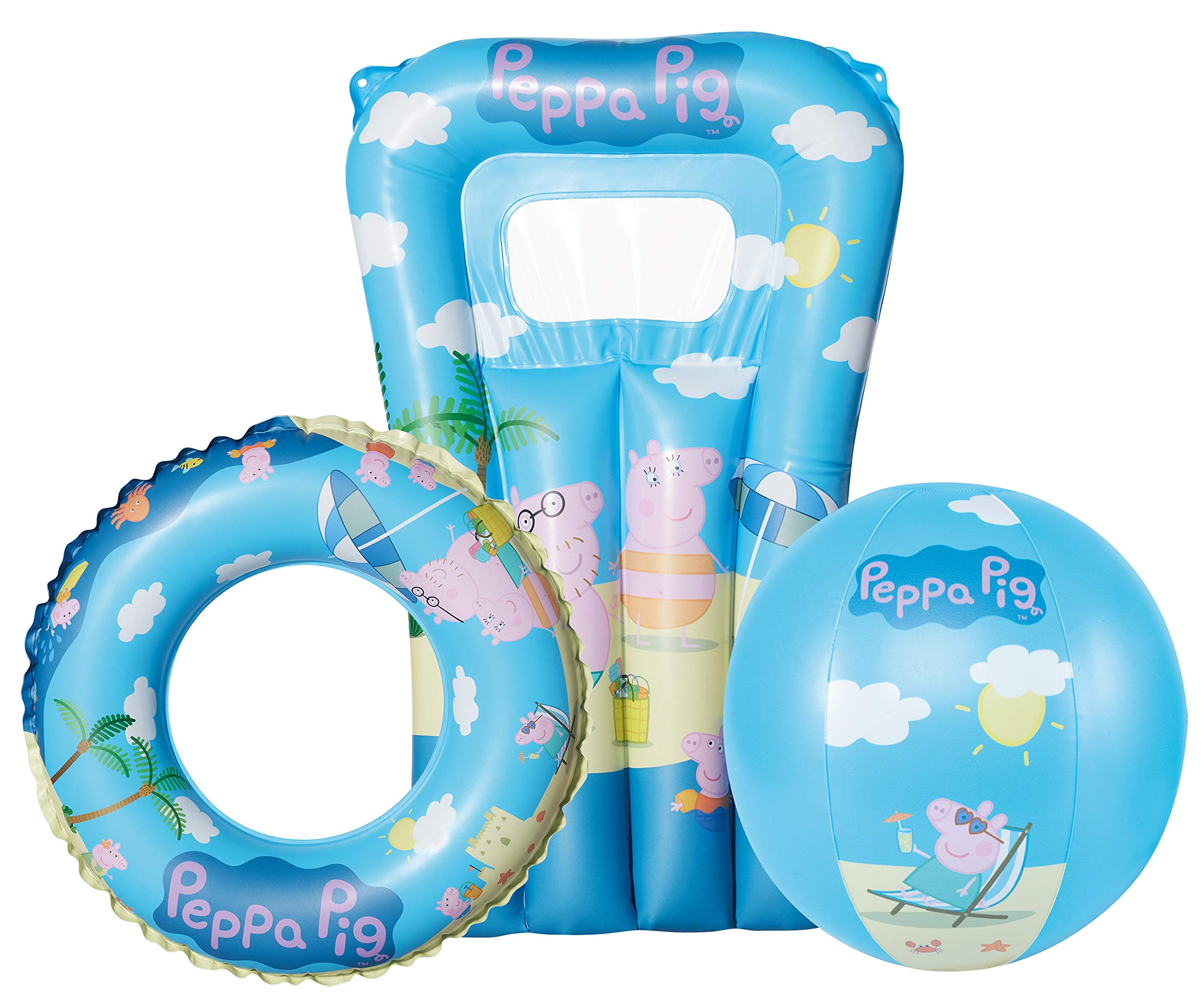 Peppa Pig Badset 3-pack: Madrass, Badboll, Badring - 2