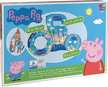 Peppa Pig Badset 3-pack: Madrass, Badboll, Badring